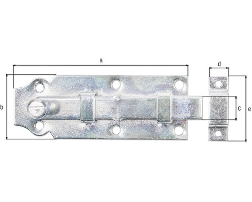 Abbildung eines Schubriegels mit Maßangaben