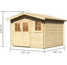 Gartenhaus aus Holz mit Doppeltür und Fenster, Maße 297 x 297 x 239 cm