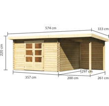 Holzgartenhaus mit Abmessungen