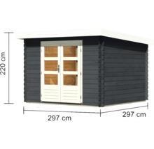Gartenhaus aus Holz mit Doppeltür und Abmessungen 297 x 297 x 220 Zentimeter