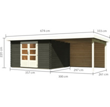 Abmessungen Gartenhaus mit Überdachung