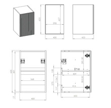 Waschbeckenunterschrank Jungborn Nonus 400x63,5x45,3 cm ohne Waschbecken schwarz matt