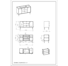 Waschbeckenunterschrank Jungborn PRIMUS 120x72x45,6 cm ohne Waschbecken natural hickory