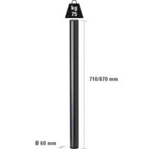 Tarrox Tischbein rund 87 cm Ø60 mm höhenverstellbar , schwarz-thumb-5