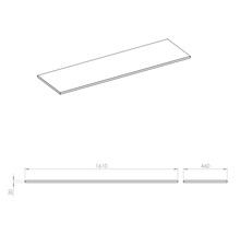 Waschtischplatte Jungborn 161x46 cm Terrazzo weiß