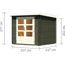 Gartenhaus Karibu Flink 2 220x220 cm terragrau