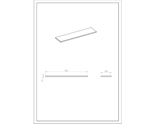 Technische Zeichnung eines Regalboden mit Maßen