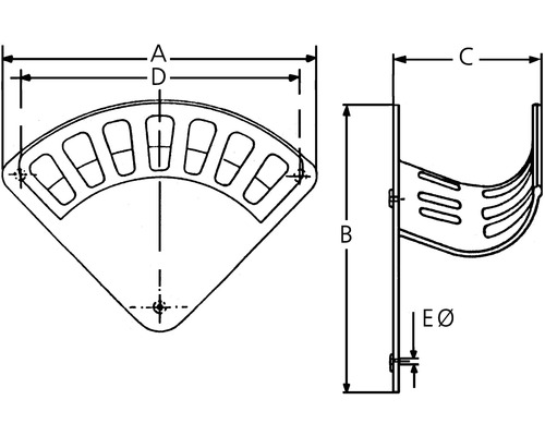 Technische Zeichnung einer Kabeltrage mit Maßangaben