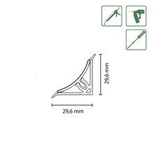 Eckprofil mit Maßangaben 29,6 mm