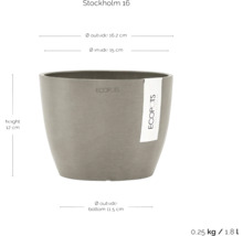 Stockholm 16 Blumentopf, Außendurchmesser 16,2 cm, Innendurchmesser 15 cm, Höhe 12 cm