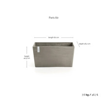 Rechteckiger Blumenkasten Paris 60 mit den Maßen Länge 60 cm, Tiefe 26,2 cm und Höhe 40,5 cm
