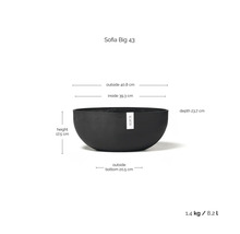 Sofia Big 43 Pflanzgefäß mit Maßangaben