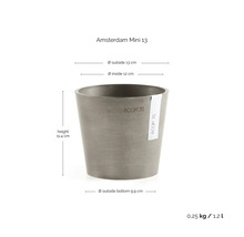 Ecobots Amsterdam Mini 13 Pflanzgefäß, Außendurchmesser 13 cm