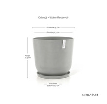 Oslo 55 Pflanzgefäß mit Wasserreservoir, Abmessungen