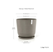Oslo 55 Pflanzgefäß mit Wasserreservoir, 55 cm Außendurchmesser und 48,5 cm Höhe
