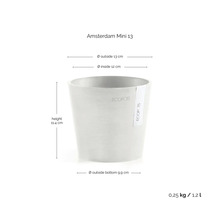 Amsterdam Mini 13 Blumentopf mit Größenangaben