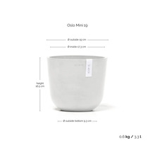 Oslo Mini 19 Pflanztopf mit den Maßen Höhe 16,5 cm, Außendurchmesser 19 cm und Innendurchmesser 17,3 cm