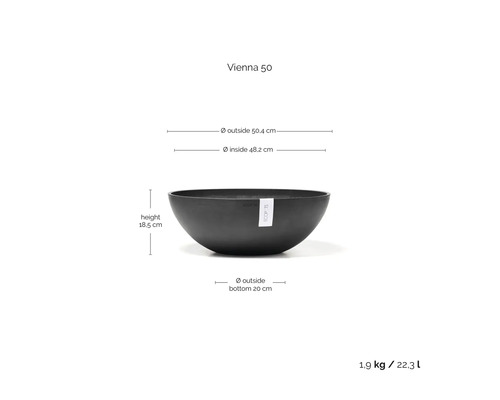 Schale Vienna 50 mit Maßangaben