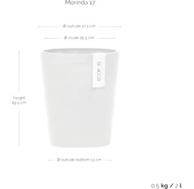 Morinda 17 Pflanztopf mit Maßangaben