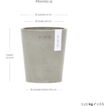 Morinda 11 Pflanzgefäß, Außendurchmesser 11 cm, Innendurchmesser 9,8 cm, Höhe 12,5 cm