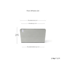 Paris Wheels 100 Pflanzkasten mit Abmessungen