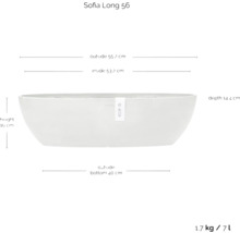 Sofia Long 56 Pflanzgefäß mit Größenangaben