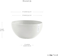 Brüssel 35 Pflanzgefäß mit den Maßen Höhe 16,7 cm, Außendurchmesser 35 cm, Innendurchmesser 33,2 cm, Außendurchmesser unten 18 cm