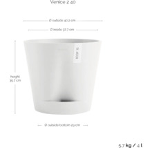 Blumentopf Venice 2 40 mit den Maßen Höhe 35,7 cm, Außendurchmesser 40,2 cm und Innendurchmesser 37,7 cm