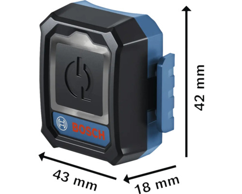 Bosch Logo mit Maßangaben des Produkts