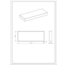 Waschtischplatte Jungborn 121x46x12 cm weiß matt