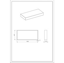 Technische Zeichnung eines rechteckigen Objekts mit den Maßen 1008 x 460 x 120 Millimeter.