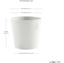 Ecobots Amsterdam 40 Pflanztopf mit Größenangaben