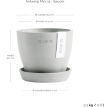 Ecopots Antwerp Mini 11 Pflanztopf mit Untersetzer