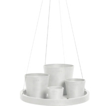 Hängeampel mit vier Pflanztöpfen aus Keramik