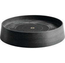 Schwarze Pflanzschale aus Kunststoff mit rundem Design