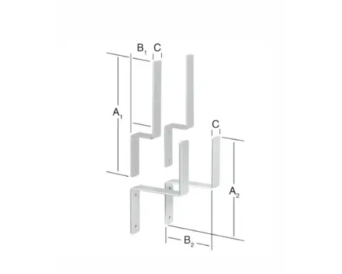 Technische Zeichnung von Halterungen mit Maßangaben