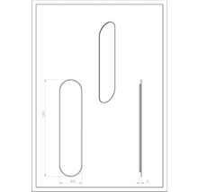 Technische Zeichnung eines Handtuchwärmers mit den Maßen 1500 x 350 x 31 mm.
