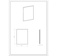 Technische Zeichnung eines Duschrahmens, 800 x 600 mm