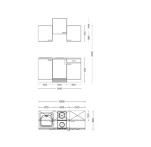 Singleküche Flex Well Lund 150 cm lichtgrau glänzend inkl. Einbaugeräte 00012699