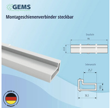 Schienenverbinder für Montageschiene GEMS 195 mm-thumb-4