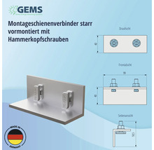 Schienenverbinder für Montageschiene GEMS 99 mm-thumb-3