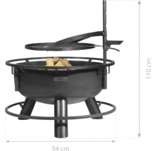 Feuerstelle mit Grillrost, Höhe 110 cm, Durchmesser 94 cm