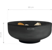 Feuerschale mit einem Durchmesser von 80 cm und einer Höhe von 35 cm