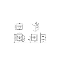 Waschtischunterschrank VitrA Root Classic 565x650x450 mm Frontfarbe graphit matt matt