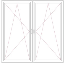 Zeichnung eines zweiflügeligen Fensters
