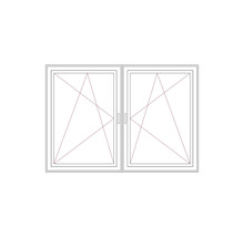 Illustration eines zweiflügeligen Fensters