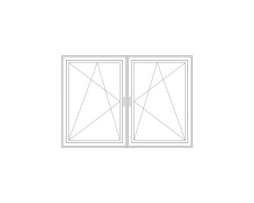 Illustration eines zweiflügeligen Fensters