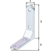 Winkelverbinder mit Abmessungen a, b und c zur Befestigung