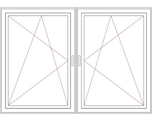 Illustration von zwei nebeneinander liegenden Fenstern mit Glasleisten