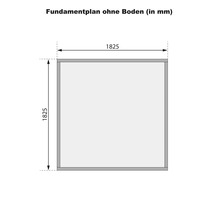 Fundamentplan ohne Boden mit Abmessungen von 1825 mm